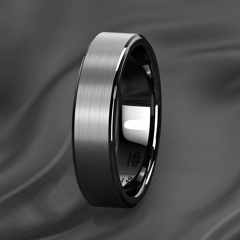 Black Brushed Titanium Tungsten Ring (8mm