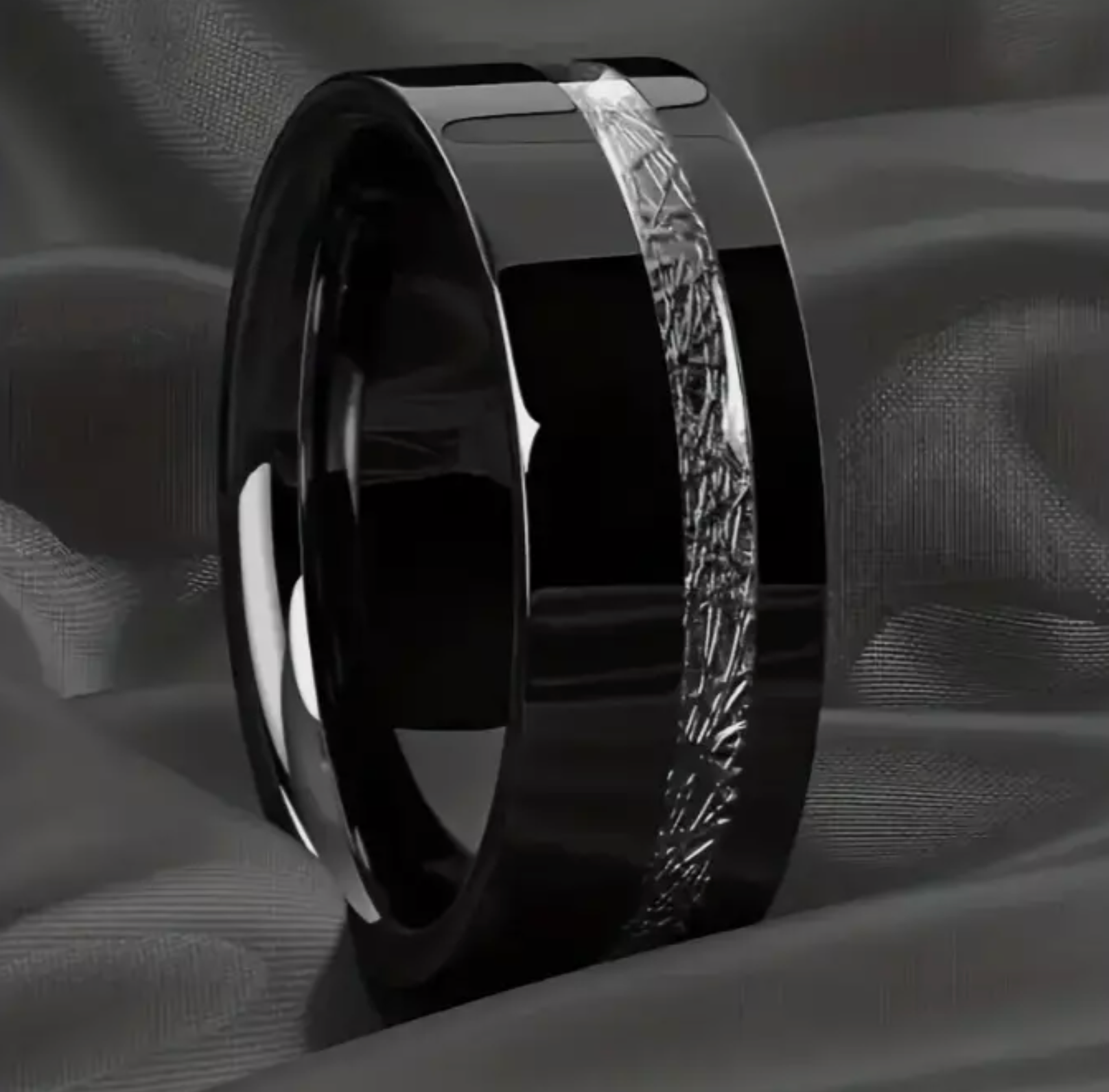 black titanium silver band