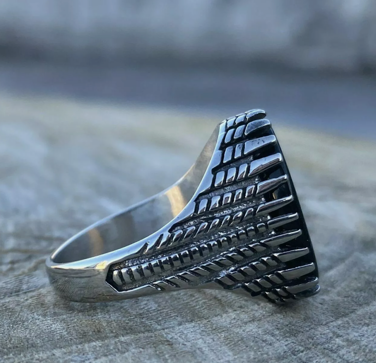 black mens stone rings