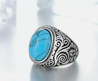 mens blue stone ring