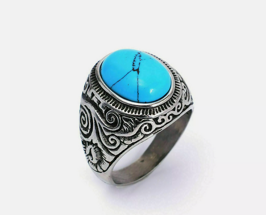 turquoise blue stone ring