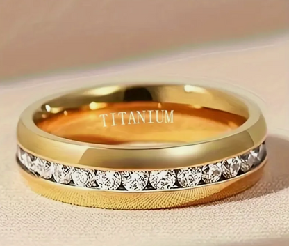 Gold or Silver 6mm Plated Titanium Wedding Band Mens & Womens