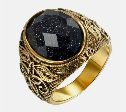 gold and black stone ring australia