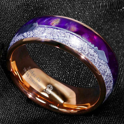 Rose Gold Purple Agate Tungsten Ring (8mm)