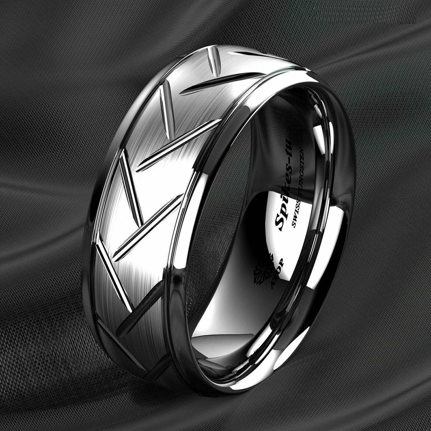 Silver Brushed Tungsten Ring (8mm) - Mens Rings Australia