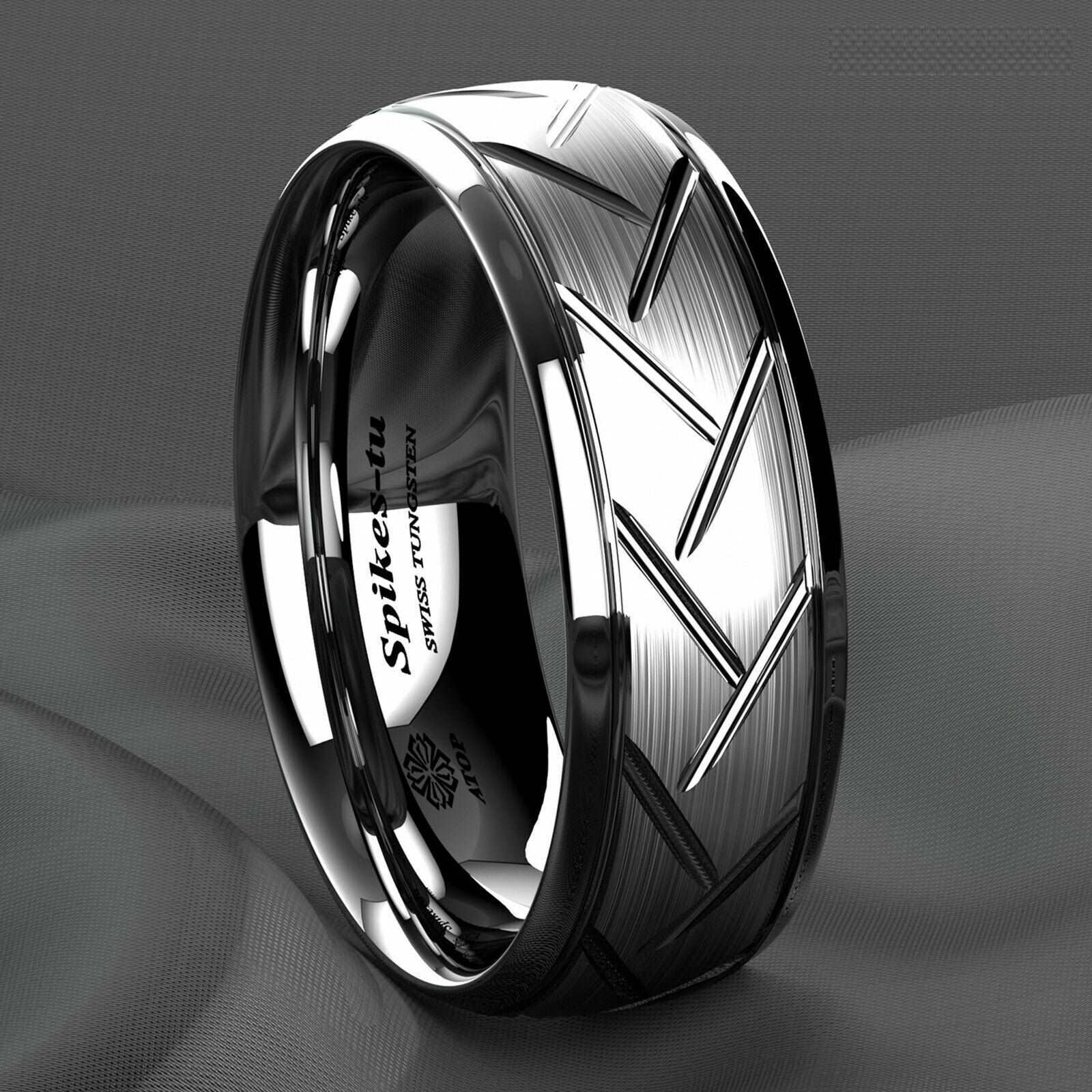 Silver Brushed Tungsten Ring (8mm) - Mens Rings Australia