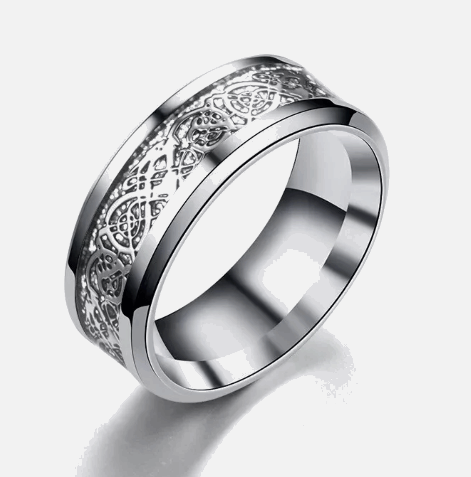 8mm Engraved Mens Titanium Rings - Mens Rings Australia