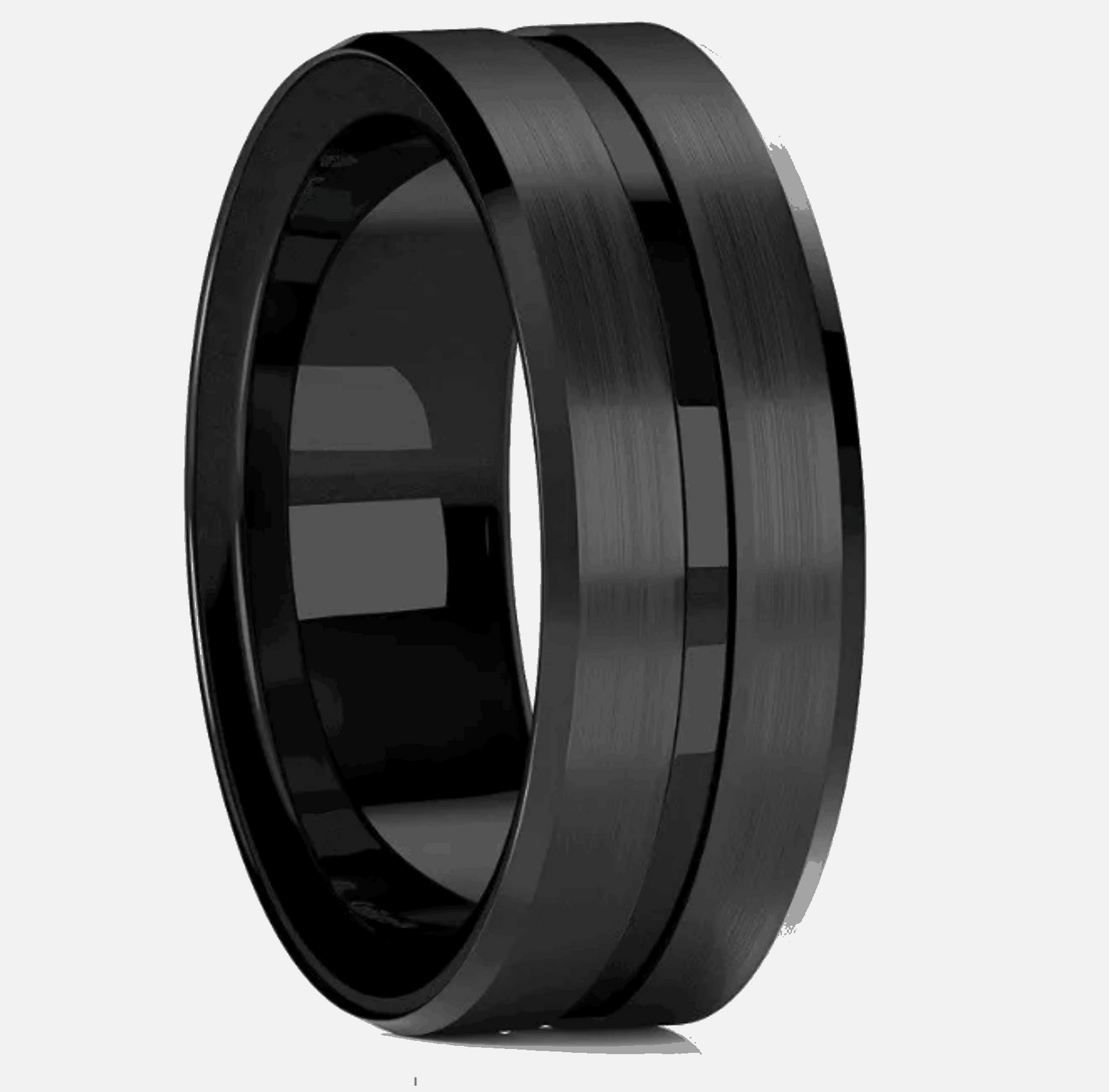 Mens Black Gold Silver Titanium Wedding Bands 8mm - Mens Rings Australia